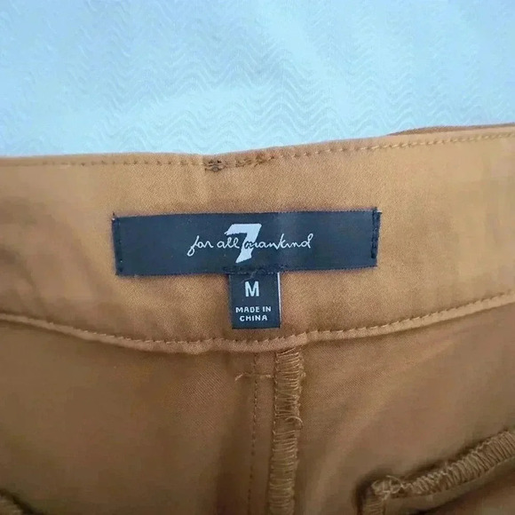 Seven for All Mankind High-Waist Pleated Semi Wide-Leg Trousers Brown Women's M - Picture 9 of 14